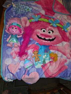 DreamWorks Trolls Lot Poppy Plush Doll Throw Blanket Mini Figures Troll Doll